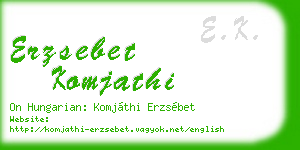 erzsebet komjathi business card
